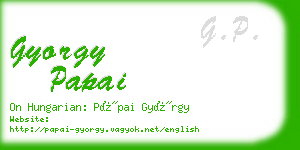 gyorgy papai business card